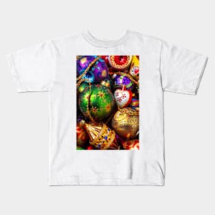 Whimsical Unique Colorful Christmas Ornaments Kids T-Shirt